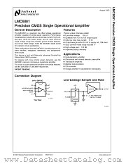LMC6081 MWA datasheet pdf National Semiconductor