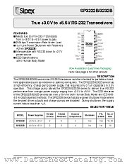SP3232BET/TR datasheet pdf Sipex Corporation
