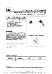 STF3HNK90Z datasheet pdf ST Microelectronics