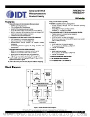 IDT79RC64T574-250DZ datasheet pdf IDT