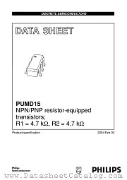 PUMD15 datasheet pdf Philips