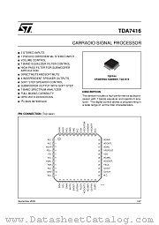 TDA7416 datasheet pdf ST Microelectronics