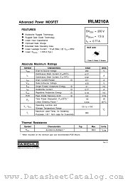IRLM210ATF datasheet pdf Fairchild Semiconductor
