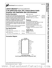 LM4874MH datasheet pdf National Semiconductor