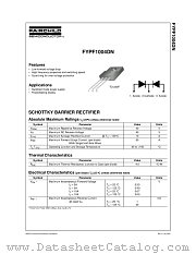 FYPF1004DNTU datasheet pdf Fairchild Semiconductor