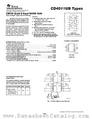 CD4011UBPW datasheet pdf Texas Instruments