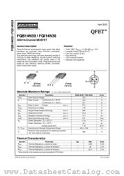 FQB14N30TM datasheet pdf Fairchild Semiconductor
