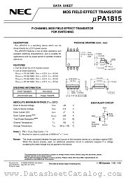 UPA1815GR-9JG-E1 datasheet pdf NEC