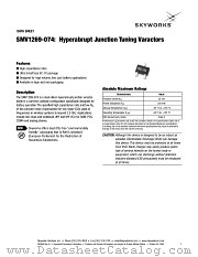 SMV1269-074 datasheet pdf Skyworks Solutions