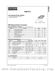 KSB1015YTU datasheet pdf Fairchild Semiconductor