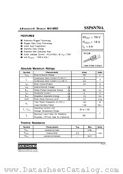 SSP6N70A datasheet pdf Fairchild Semiconductor