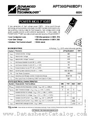 APT30GP60BDF1 datasheet pdf Advanced Power Technology