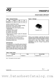 VN920SP-E datasheet pdf ST Microelectronics