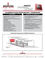 BCM5222 datasheet pdf Broadcom