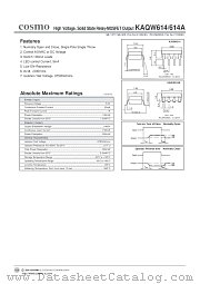 KAQW614 datasheet pdf Cosmo Electronics