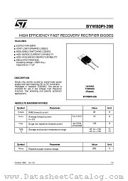 BYW80PI datasheet pdf ST Microelectronics