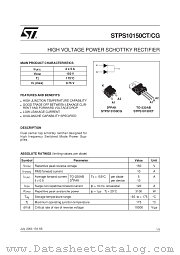 STPS10150CG-TR datasheet pdf ST Microelectronics