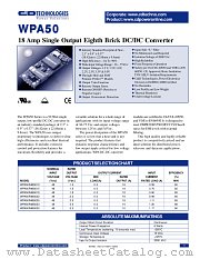 WPA50R48S022-2 datasheet pdf C&D Technologies
