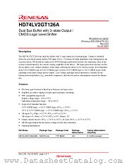 HD74LV2GT126A datasheet pdf Renesas