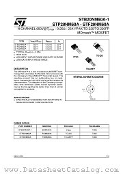 STP20NM60A datasheet pdf ST Microelectronics