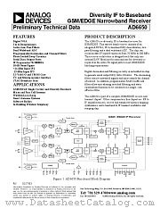 AD6650BBCZ datasheet pdf Analog Devices
