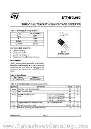 STTH60L06C datasheet pdf ST Microelectronics
