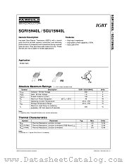SGU15N40LTU datasheet pdf Fairchild Semiconductor
