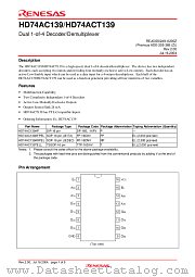 HD74ACT139 datasheet pdf Renesas