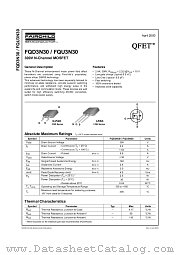 FQD3N30TF datasheet pdf Fairchild Semiconductor
