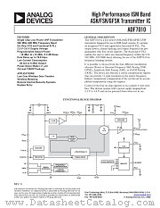 ADF7010BRU datasheet pdf Analog Devices