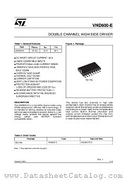 VND600-E datasheet pdf ST Microelectronics