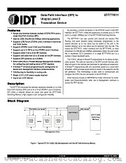 IDT77V011L155DA datasheet pdf IDT