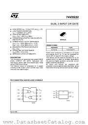 74V2G32 datasheet pdf ST Microelectronics