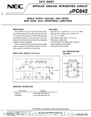 UPC842C datasheet pdf NEC
