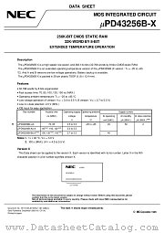 UPD43256BGW-70X-9JL datasheet pdf NEC
