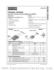FDP20N40 datasheet pdf Fairchild Semiconductor