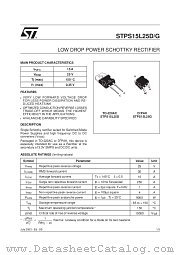 STPS15L25 datasheet pdf ST Microelectronics