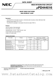 UPD444016 datasheet pdf NEC