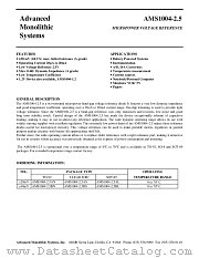 AMS1004-2.5AN datasheet pdf Advanced Monolithic Systems