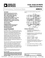 AD9216BCPZ-65 datasheet pdf Analog Devices