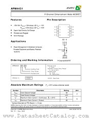 APM4431KC-TU datasheet pdf ANPEC Electronics Corporation