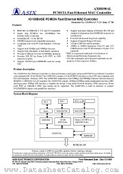 AX88190AL datasheet pdf ASIX Electronics Corporation