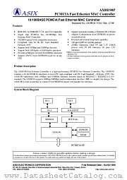 AX88190P datasheet pdf ASIX Electronics Corporation
