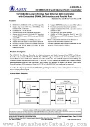 AX88196P datasheet pdf ASIX Electronics Corporation