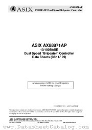 AX88871AP datasheet pdf ASIX Electronics Corporation