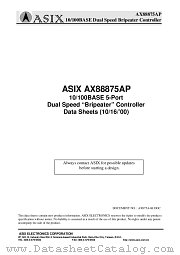 AX88875AP datasheet pdf ASIX Electronics Corporation