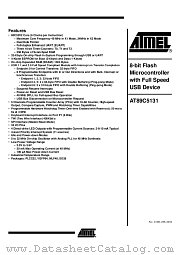 AT89C5131-RFTIL datasheet pdf Atmel