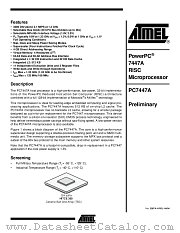 PC7447AMGH1333L datasheet pdf Atmel