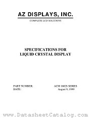 ACM1602S-FLYH-T datasheet pdf AZ Displays