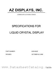 ACM1602Z-RYTH-T datasheet pdf AZ Displays
